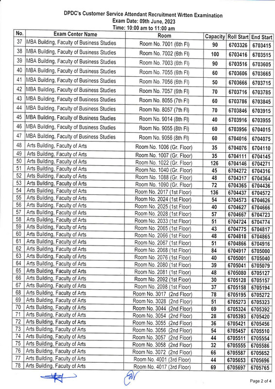 DPDC-Customer-Service-Attendant-Exam-Seat-Plan-2023-PDF-2