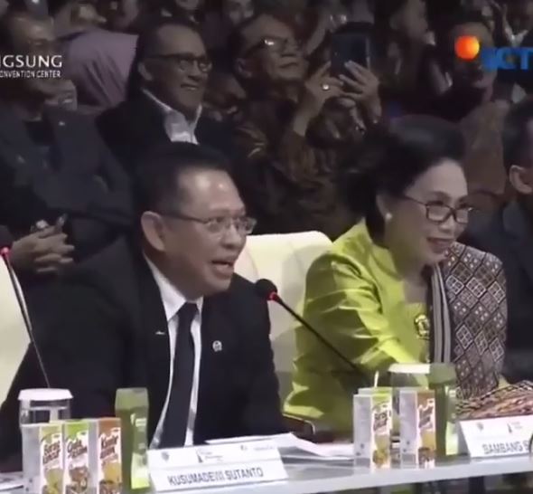 Ketua MPR RI, Bambang Soesatyo saat menjadi salah satu dewan juri dalam Grand Final Pemilihan Puteri Indonesia 2020 yang disiarkan secara langsung di SCTV, Jumat (6/3/2020) malam.