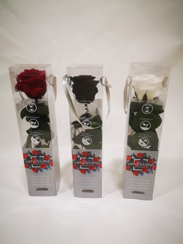 Rosa Eterna Liofilizada Negra 55 Cm.