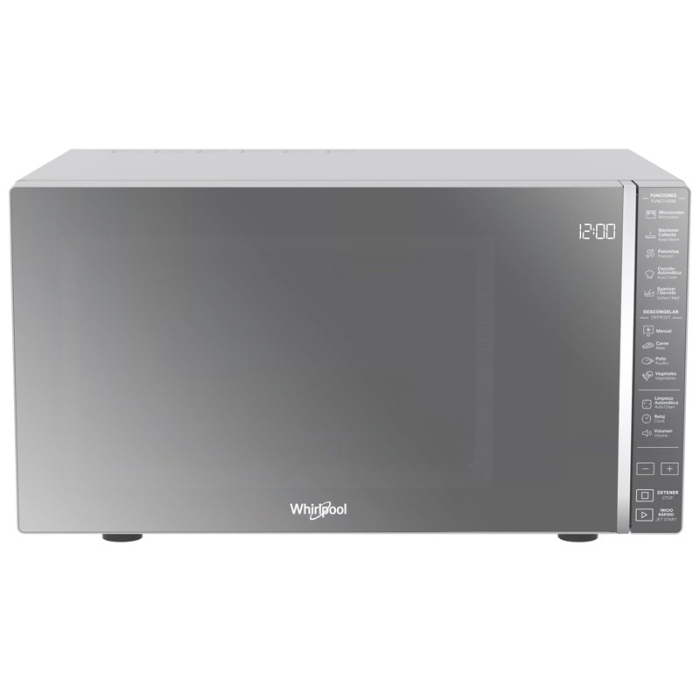Microondas Whirlpool de 1.1 pies cúbicos con acabado de espejo y panel digital