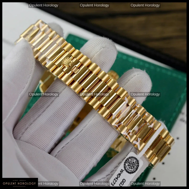 Rolex Day-Date 40 Green Dial Gold Plated Diamond Bezel