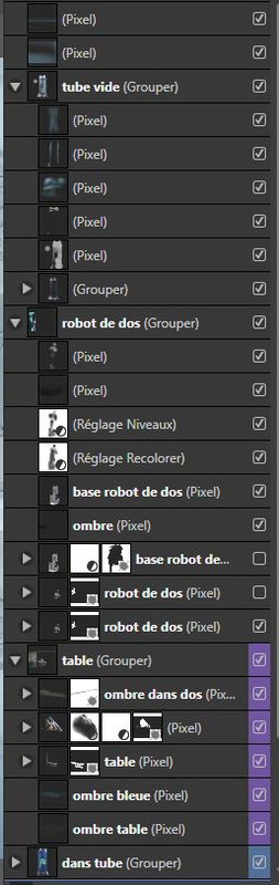 calques personnages et décors