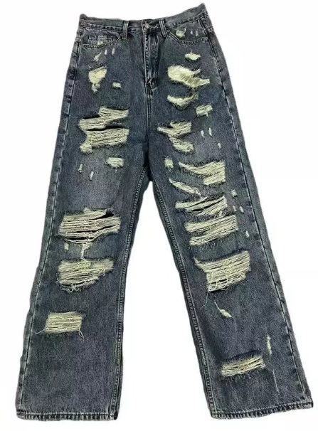 Balenciaga Pantalón Denim Desgastado