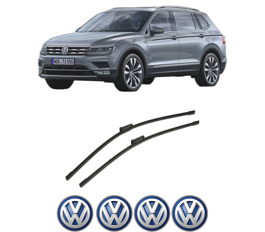 Set stergatoare auto Volkswagen TIGUAN ALLSPACE (BW2, BJ2) din 2017-2021, pentru parbriz auto, 2 bucati, Bosch Aerotwin, din cauciuc siliconat rezistent, 4 Stickere Auto Volkswagen