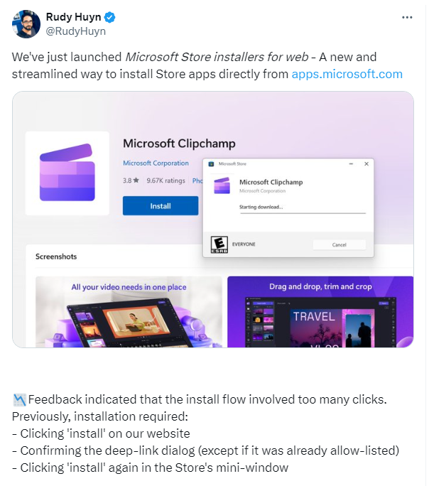 New Store installer from Microsoft