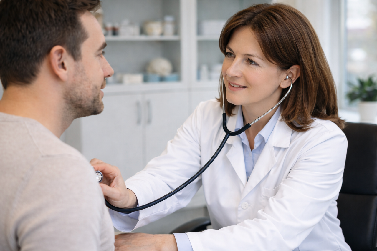 мужчина в кабинете врача