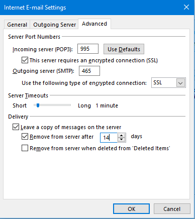 POP3 Settings POP3 Settings