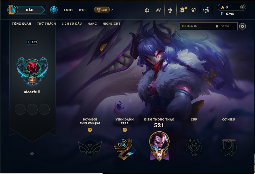 Acc LMHT # - Không Khung