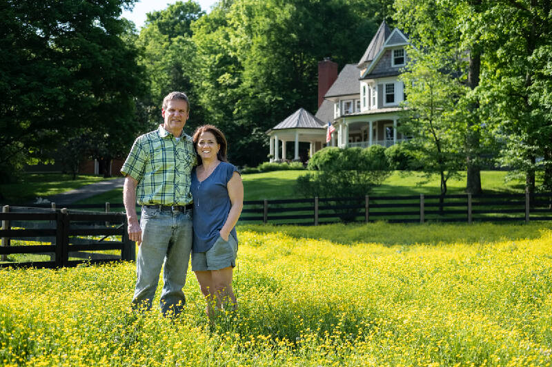 Bill Lee stands with his wife Maria at his family farm in Franklin Tennesse