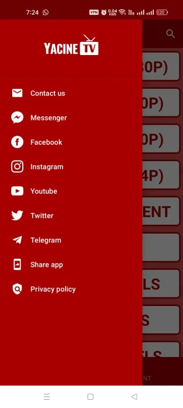 Yacine TV categories sports news Arabic