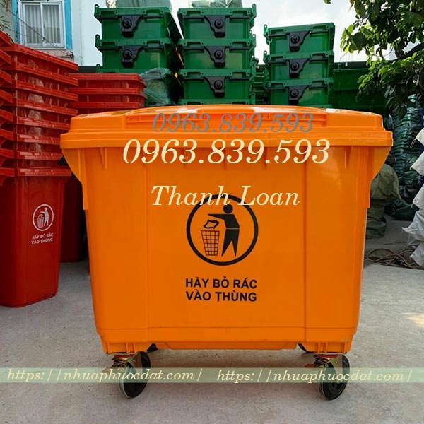 Thùng rác công nghiệp 660lit,xe đẩy rác 660L,xe đẩy rác khu đô thị 0963.839.593 Thung-rac-660lit-mau-cam-01