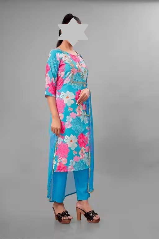 women's faboulas digital muslin kurta set Color 2 (KS106)