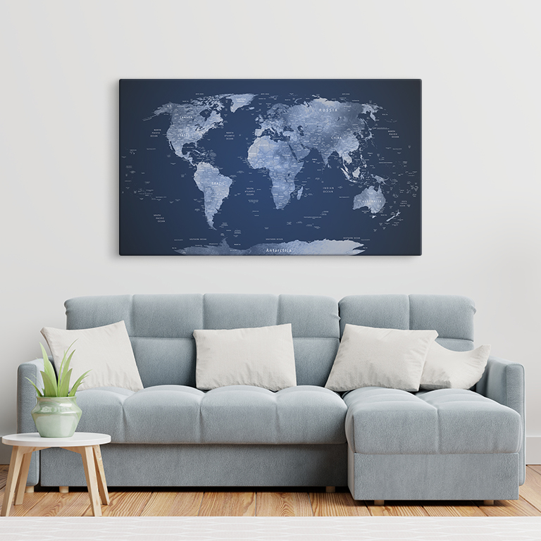 World map wall art