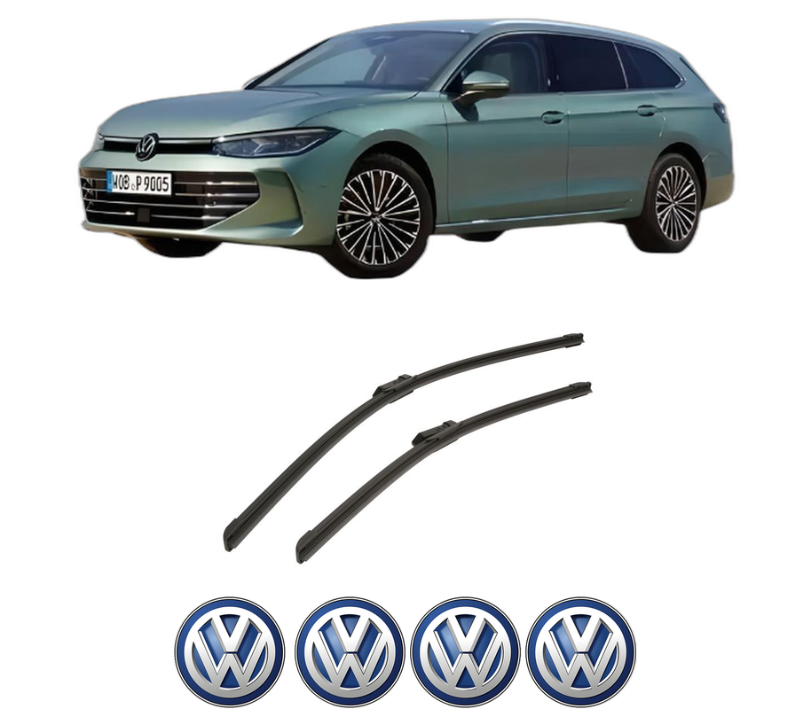 Set stergatoare auto Volkswagen PASSAT B9 Variant (CJ5) din 2023-2024, pentru parbriz auto, 2 bucati, Bosch Aerotwin, din cauciuc siliconat rezistent, 4 Stickere Auto Volkswagen