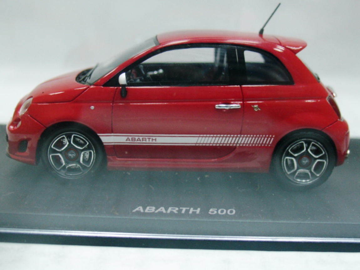 WOW EXTREMELY RARE Fiat 500 Abarth 133HP 2008 Red Resin 1:43 Spark