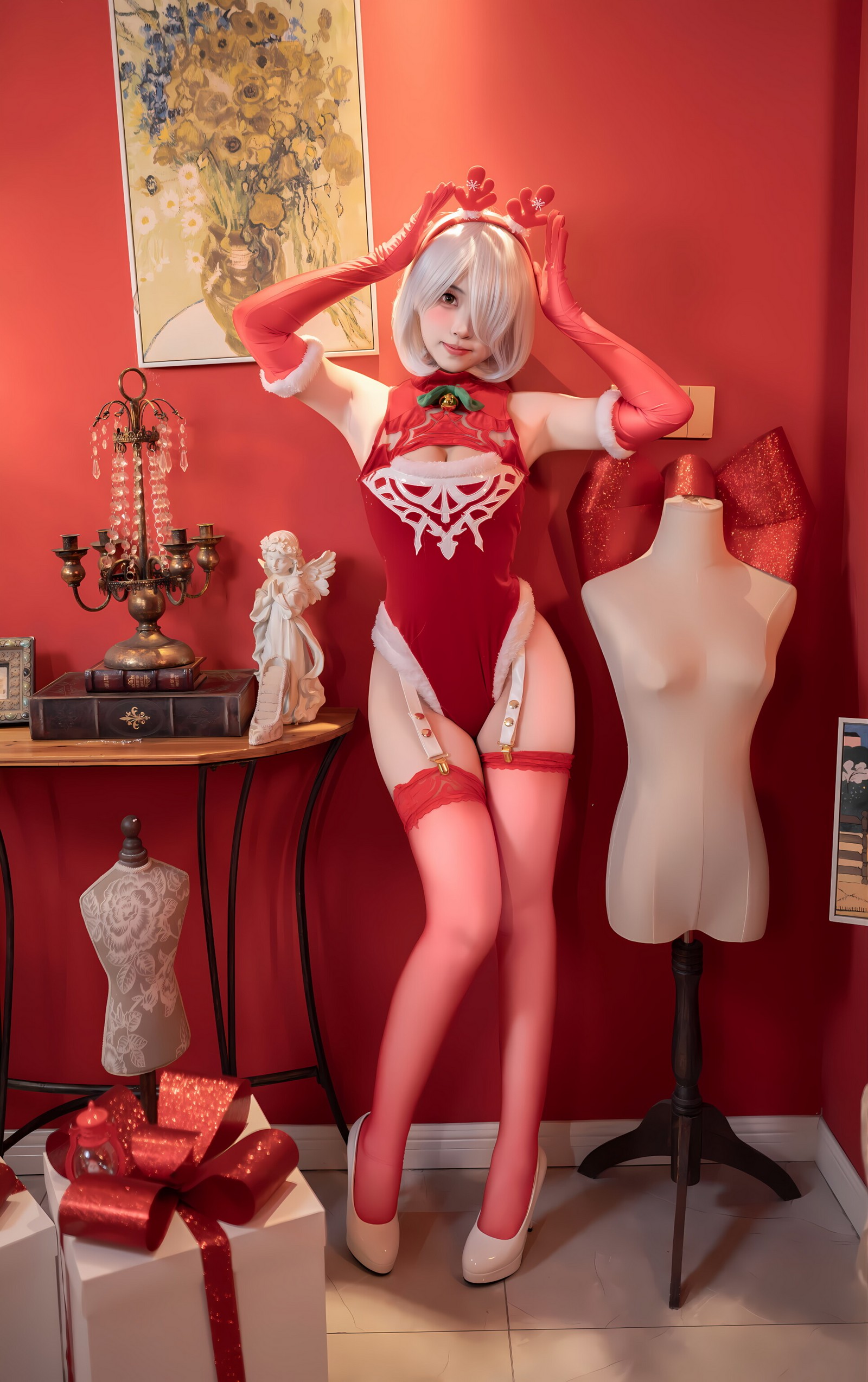 Bangni邦尼 – 圣诞尼尔 红裙御姐 Cosplay 写真集（132P-3V-966MB）插图