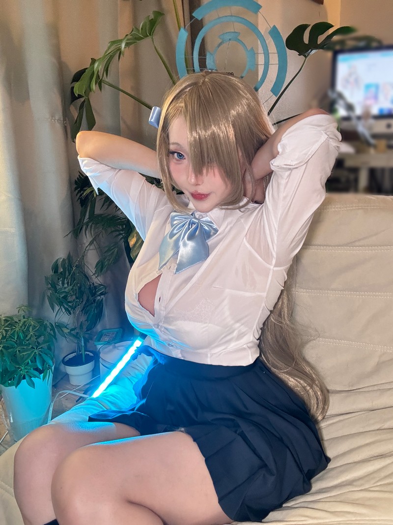 切切Celia 明日奈制服 Asuna Cosplay 自拍写真 17P+7V插图1