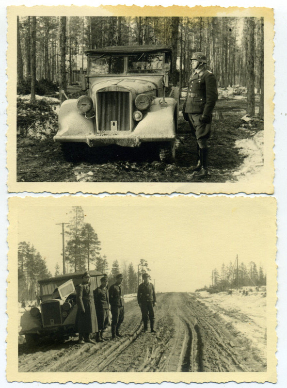 Fotos LW Soldaten in Finnland Karelien Suomi Lappland Kfz Überfa