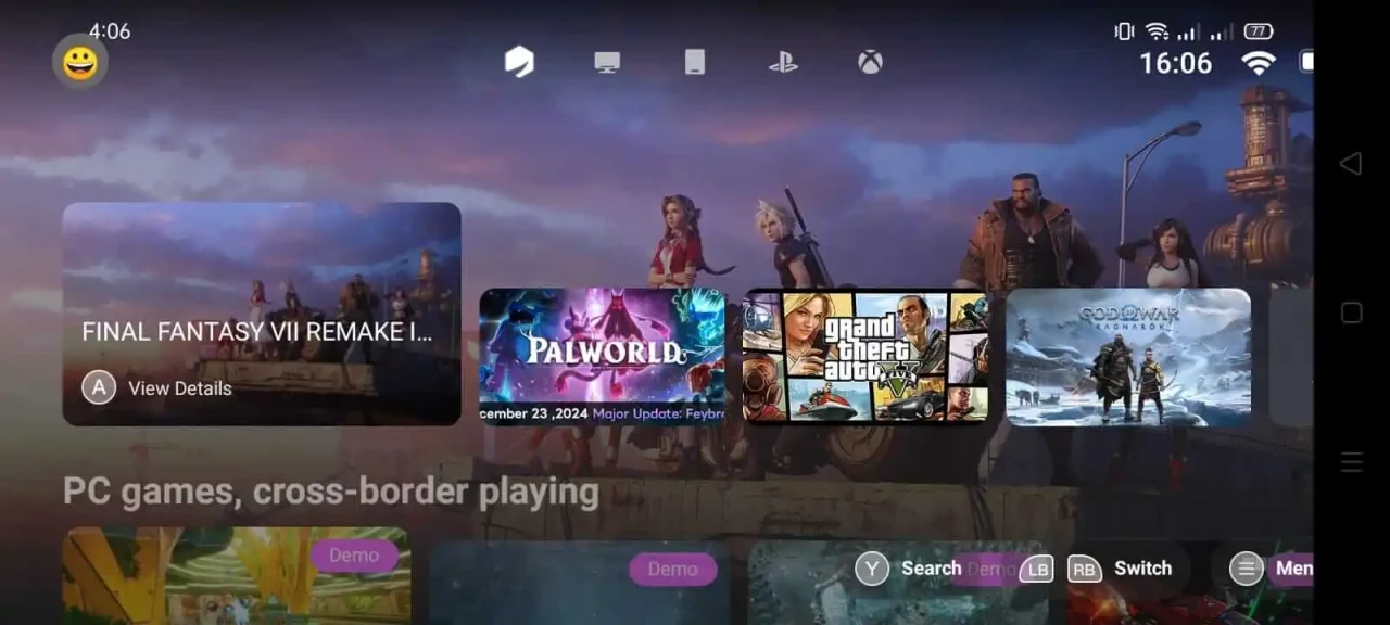 Supported games library in GameHub