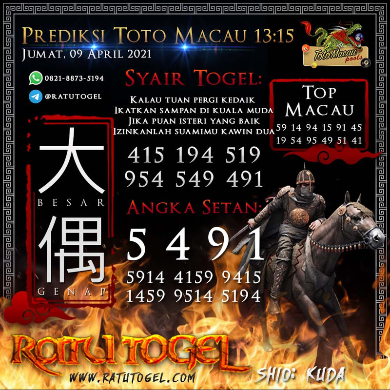 PREDIKSI NAGASAON TOTO MACAU 13:00