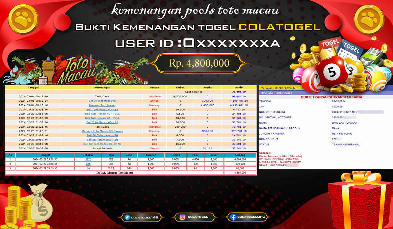 JACKPOT TOGEL TOTO MACAU !!