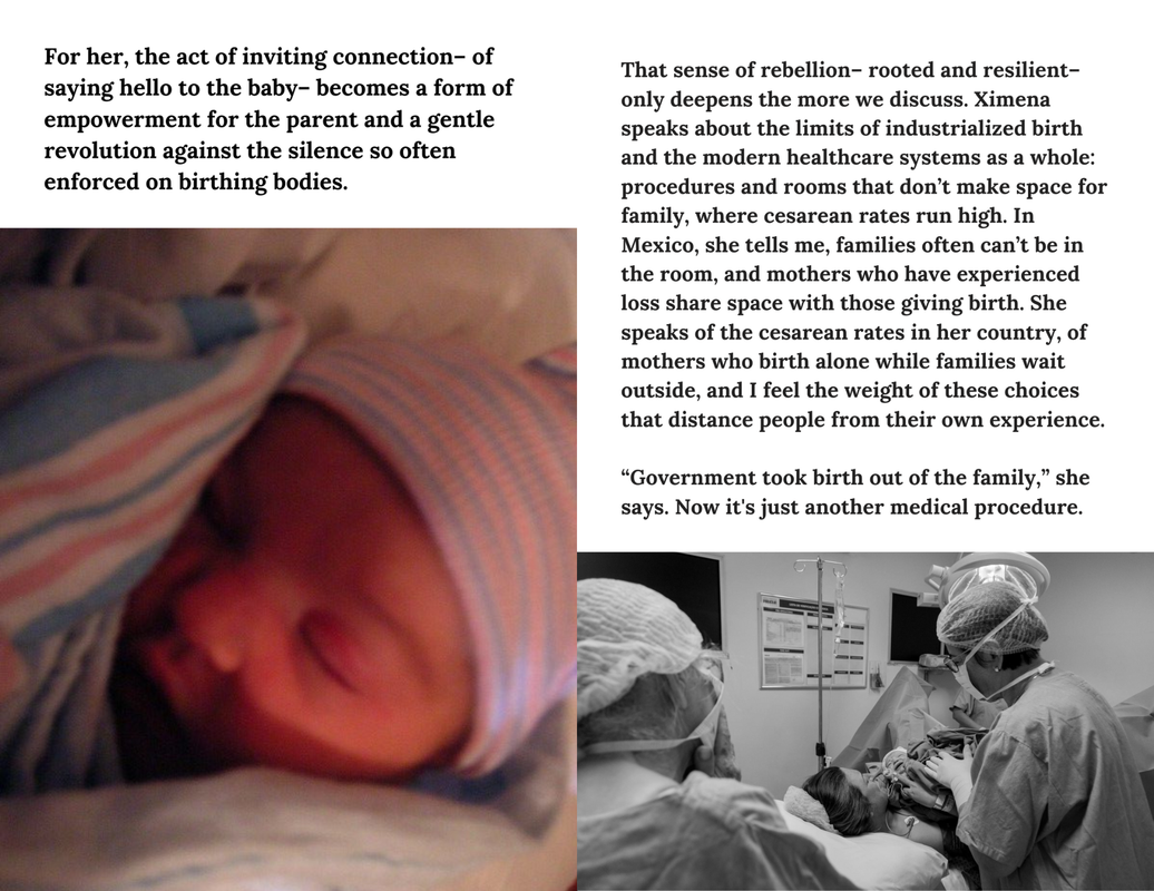 The fifth and sixth page of a zine titled 'Birth Work as Revolution: Midwifery, Transformation, and Connection'.