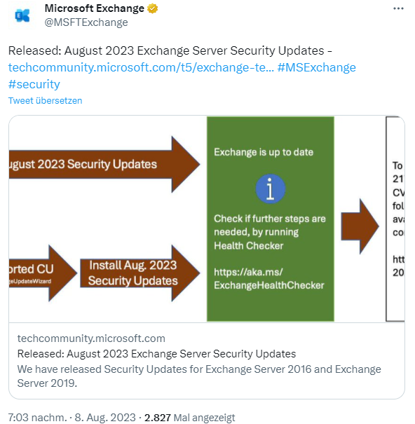 Exchange Server Sicherheitsupdates (8. August 2023) Borns IT und WindowsBlog