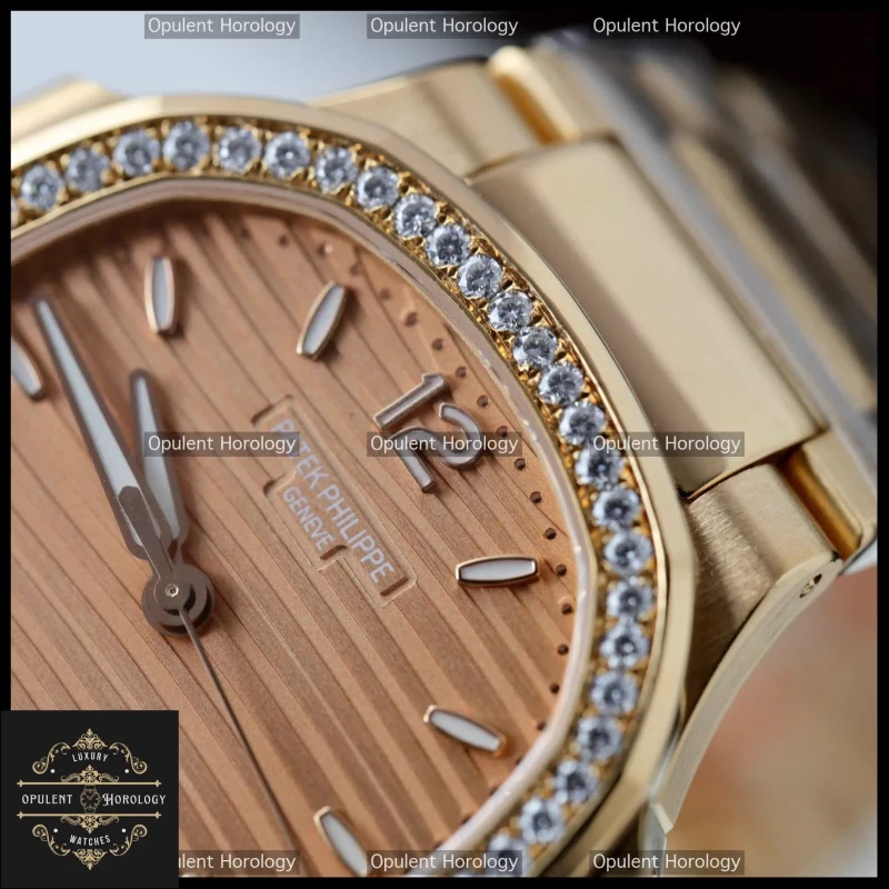Patek Philippe Nautilus 7118 Diamond Replica 35mm Gold Plated Automatic Caliber 324 S C