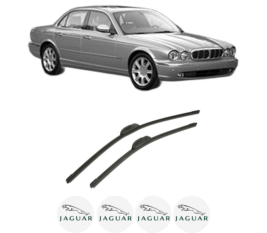 Set stergatoare auto JAGUAR XJ (X350, X358) din 2003-2009, pentru parbriz auto, 2 bucati, Bosch Aerotwin Retrofit, din cauciuc siliconat rezistent, 4 Stickere Auto JAGUAR