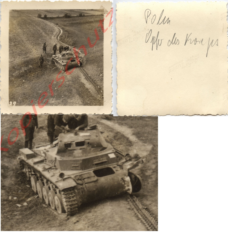 Polen Feldzug Eisenbahn Pionier Brücke Panzer I Minen Treffer Kette runter