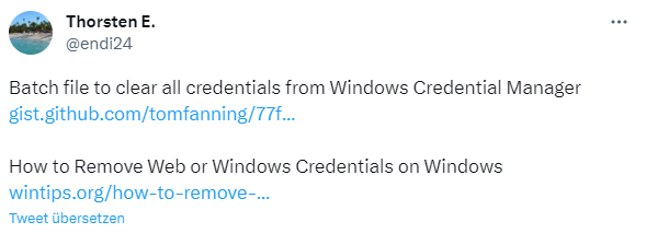 Clear Windows Credential Manager