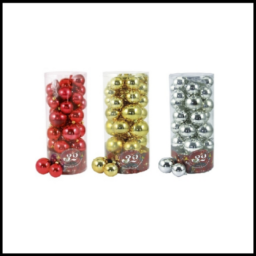 PALLINE SFERE PER LABERO DI NATALE ORO ARGENTO ROSSO