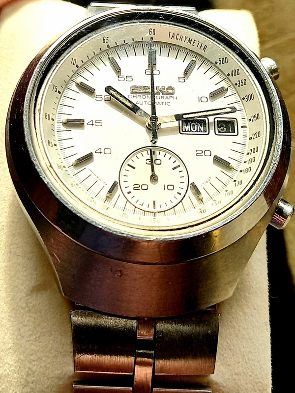 Seiko 6139-7100,dial blanco