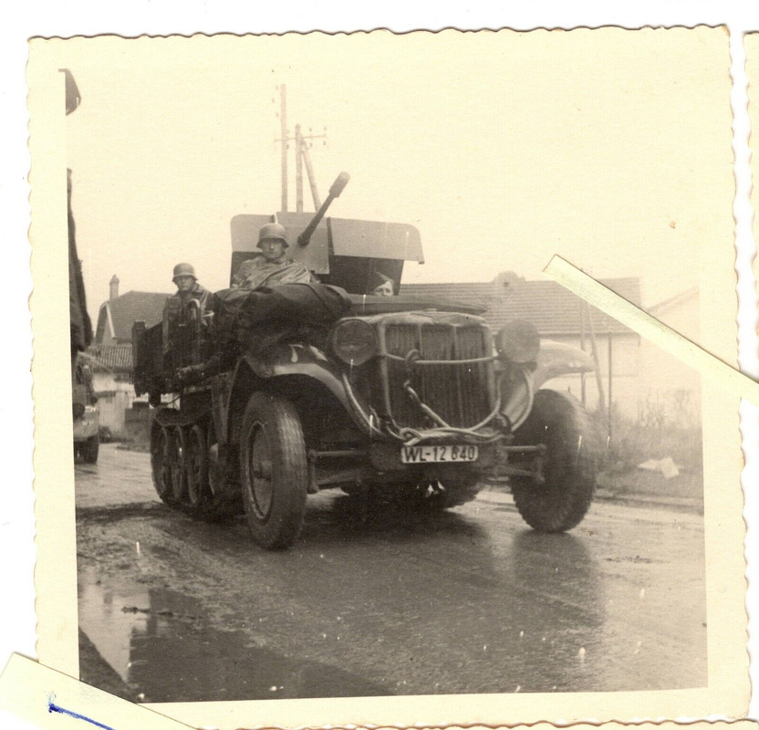 Foto 6x Technik Pz. III, Pz I, Durchmarsch der Panzer Div Guderians juni 1940 (2)
