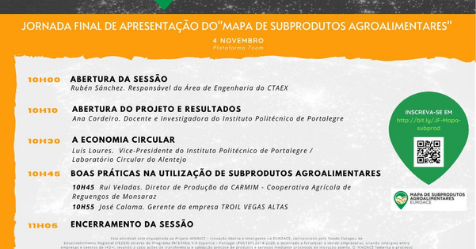 WEBINAR SOBRE O APROVEITAMENTO DOS SUBPRODUTOS AGROALIMENTARES