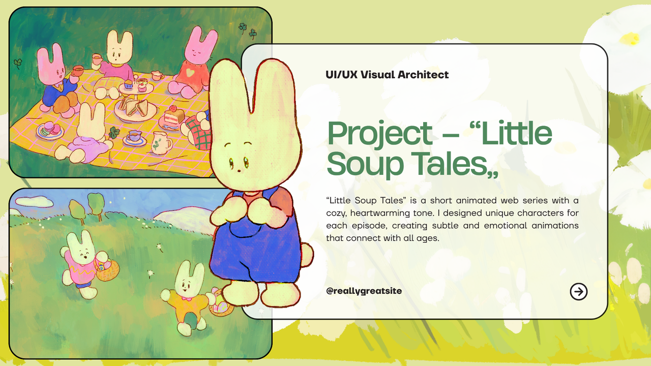 Green and Blue Illustrated Creative Portfolio Presentation