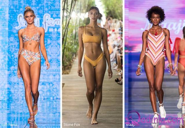 Kupaći kostimi sa prugama, šarama i tufnama