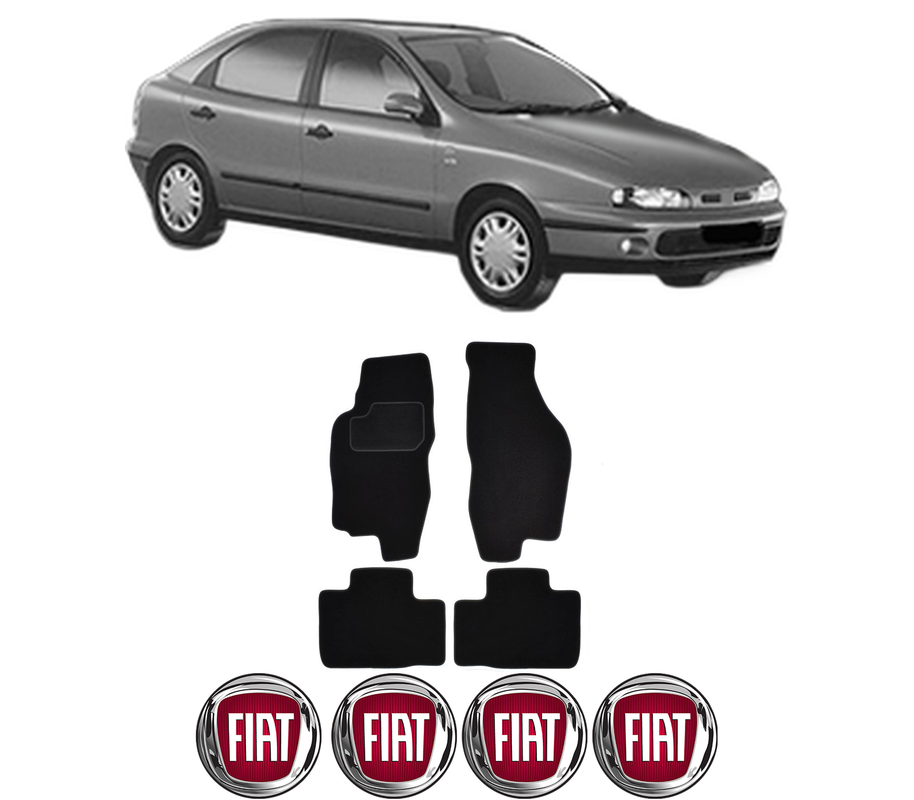 Set Covorase Presuri FIAT BRAVA (182_) din 2000-2001, Auto, Material Textil Mocheta, 4 Stickere auto cu FIAT