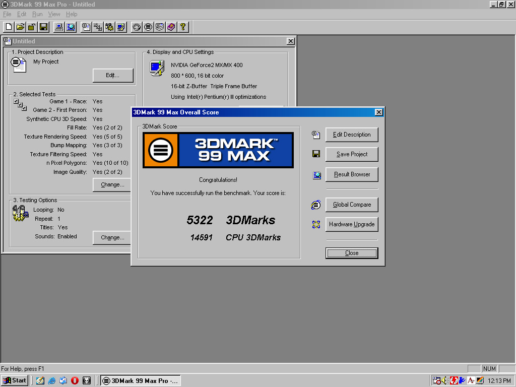 Deskpro EN-SFF 3DMark 99 GeForce2MX400