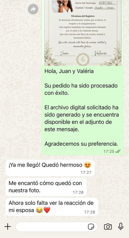 Certificado estilo Amor Minimalista con foto de la pareja