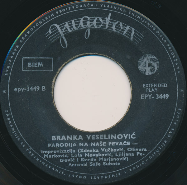 Branka Veselinovic 1965 sB