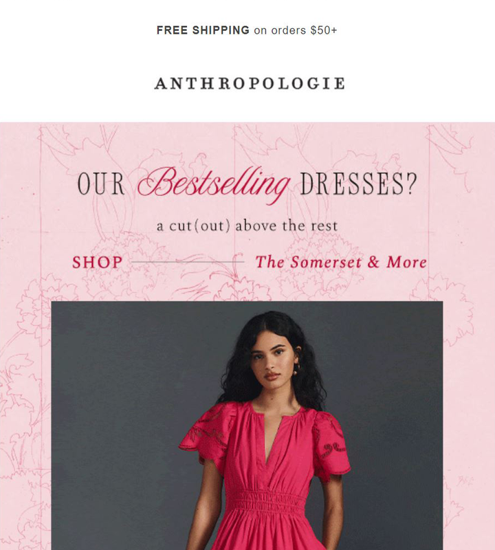 Anthropologie promotional email