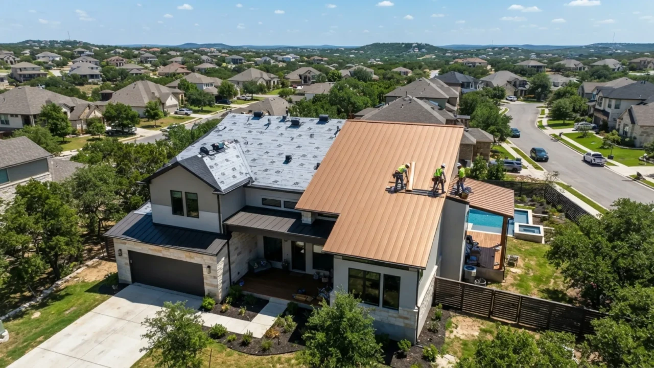 Metal roof installation labor San Antonio residential home