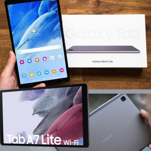 Tablet Samsung Galaxy A7 Lite Grafite com 8,7″, Wi-Fi, Android 11, Processador MediaTek MT8768T e 32GB
