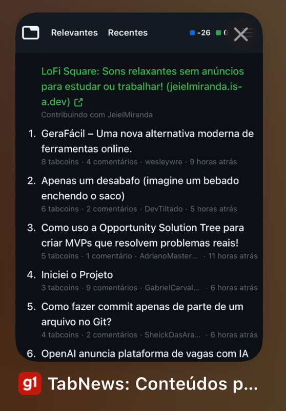 TabNews Conteúdos para quem trabalha com Programação e Tecnologia
