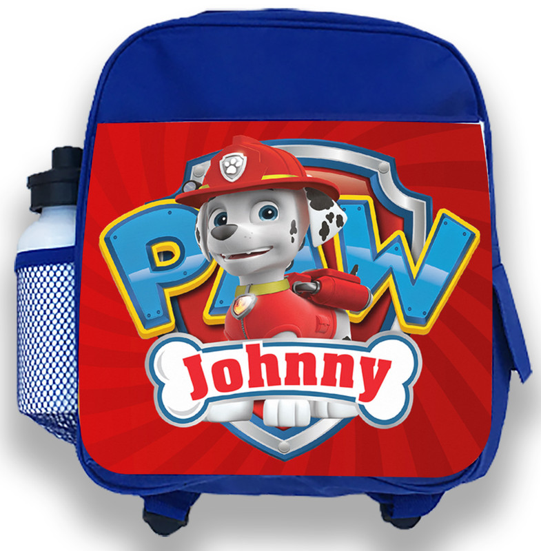 PAW PATROL Backpack Boys School Bag Childrens Kids Name Personalised PW01