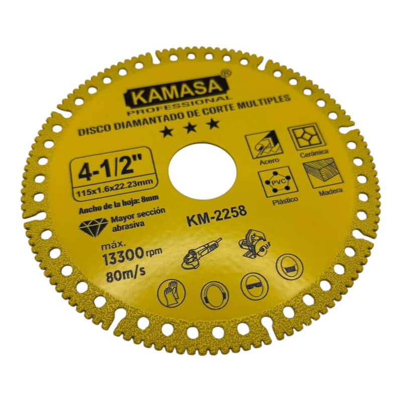 DISCO DIAMANTADO DE CORTE MULTIPLES 4.5" / 115mm "KAMASA"