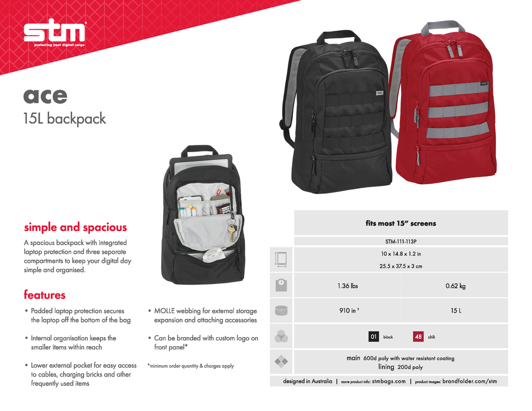 STM - Ace 15L Laptop Backpack