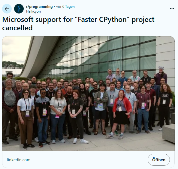 Faster CPhyton canceled at Microsoft