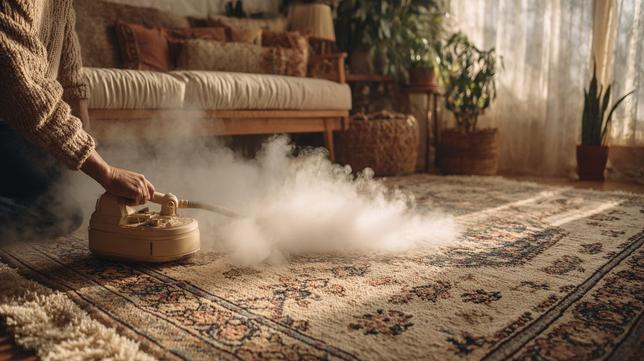 Использование пароочистителя для стирки ковра дома
